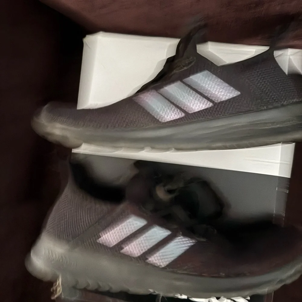 adidas Women's Black Knit Lace-Up Athletic Sneakers - Picture 5 of 6
